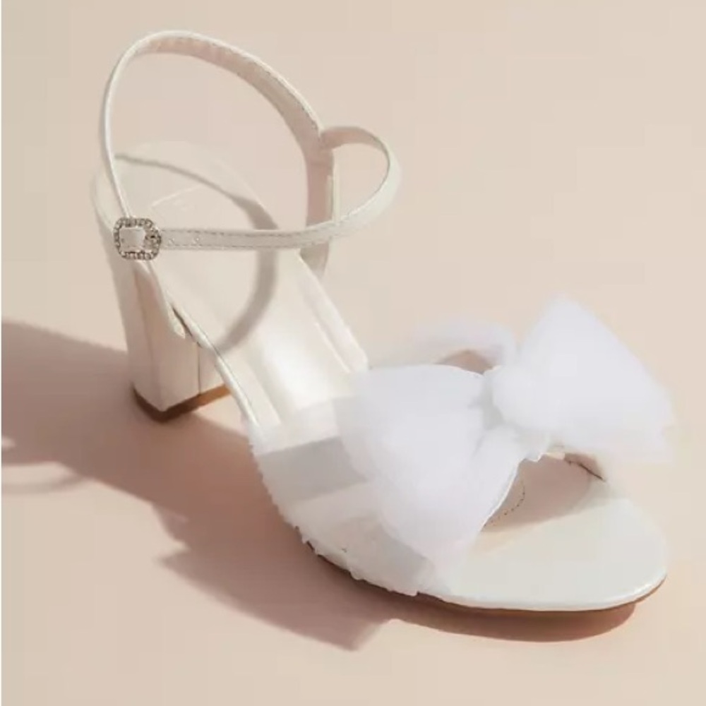 NWT Dahlia Pleated Chiffon Bow High Heel, Inspired by Designer Loeffler Randall